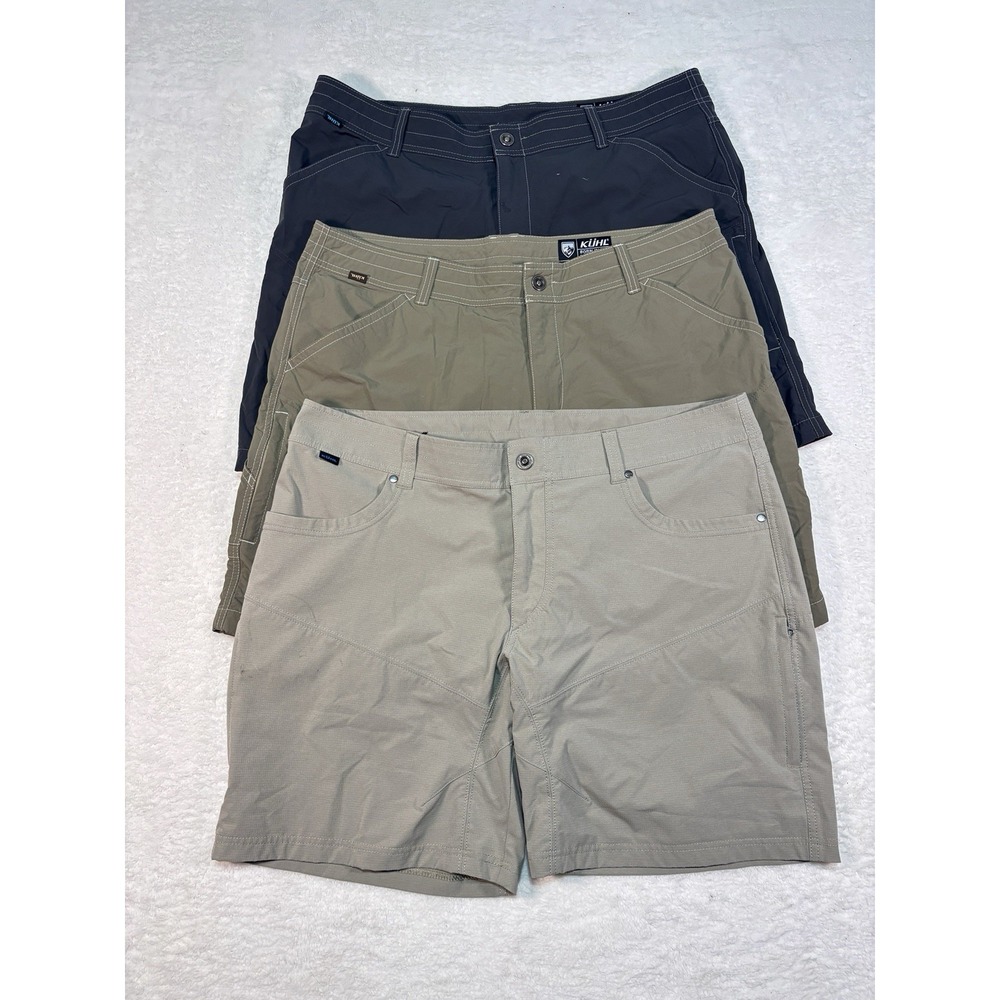 Lot Of 3 Kuhl Shorts Mens 40 Peformance Cargo Utility Outdoor Brown Gray Khaki